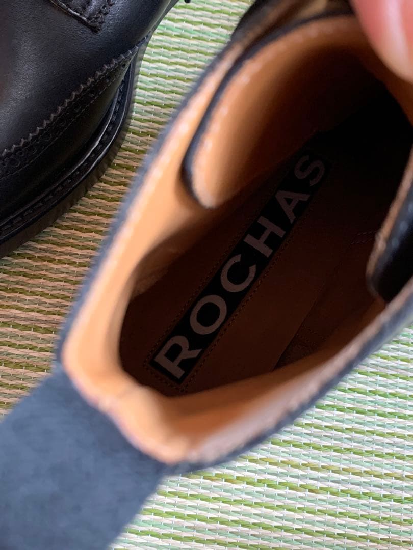 ROCHASロシャス　ショートブーツ　39 24.5 編みあげ 黒　おしゃれ