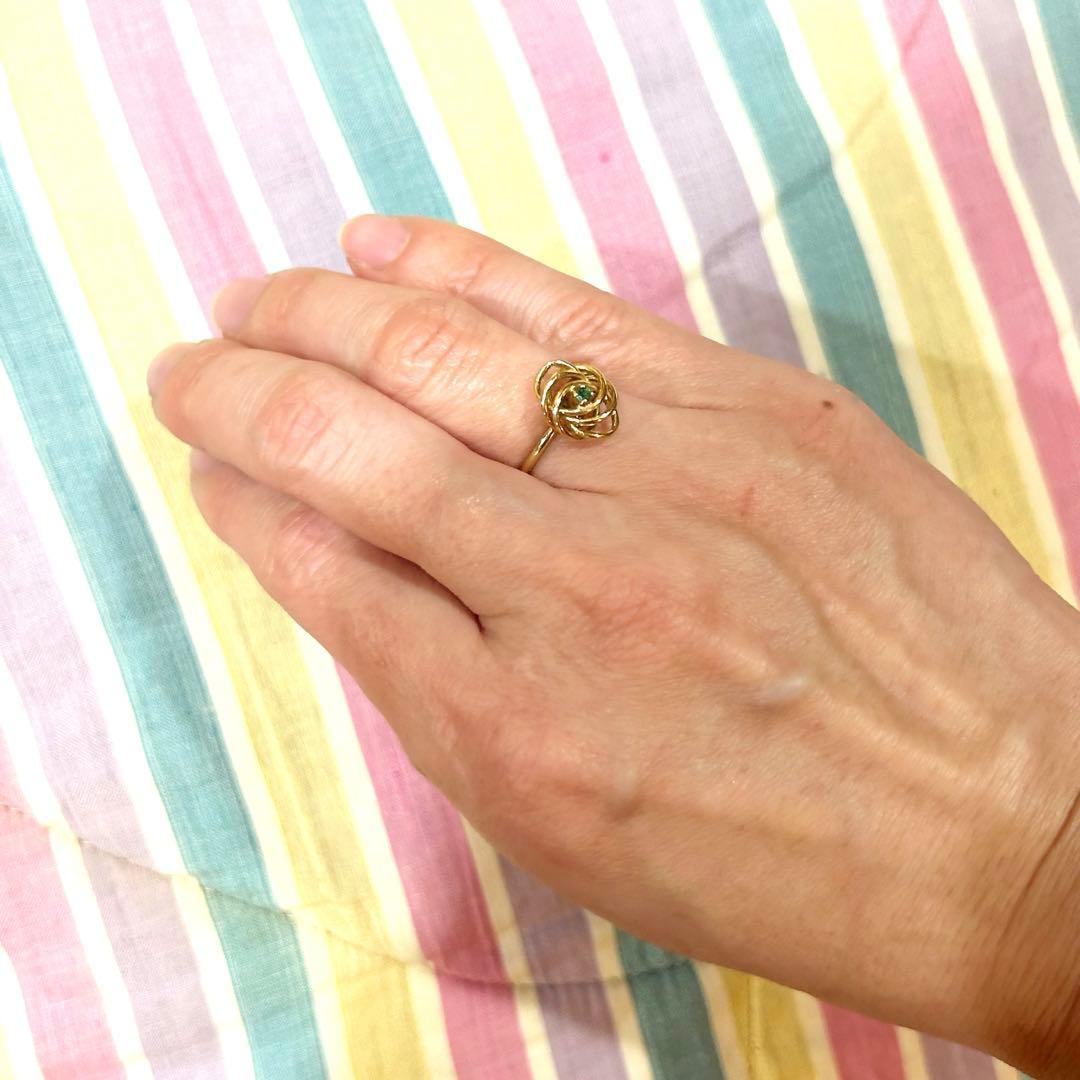 フランス　ヴィンテージリング　K18 エメラルド