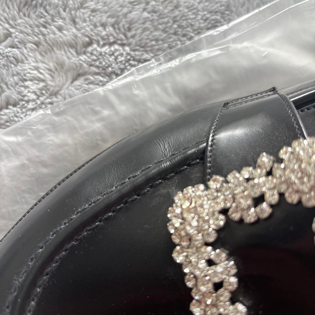 OHGA オーガ　ビジュー付き ブラックローファー