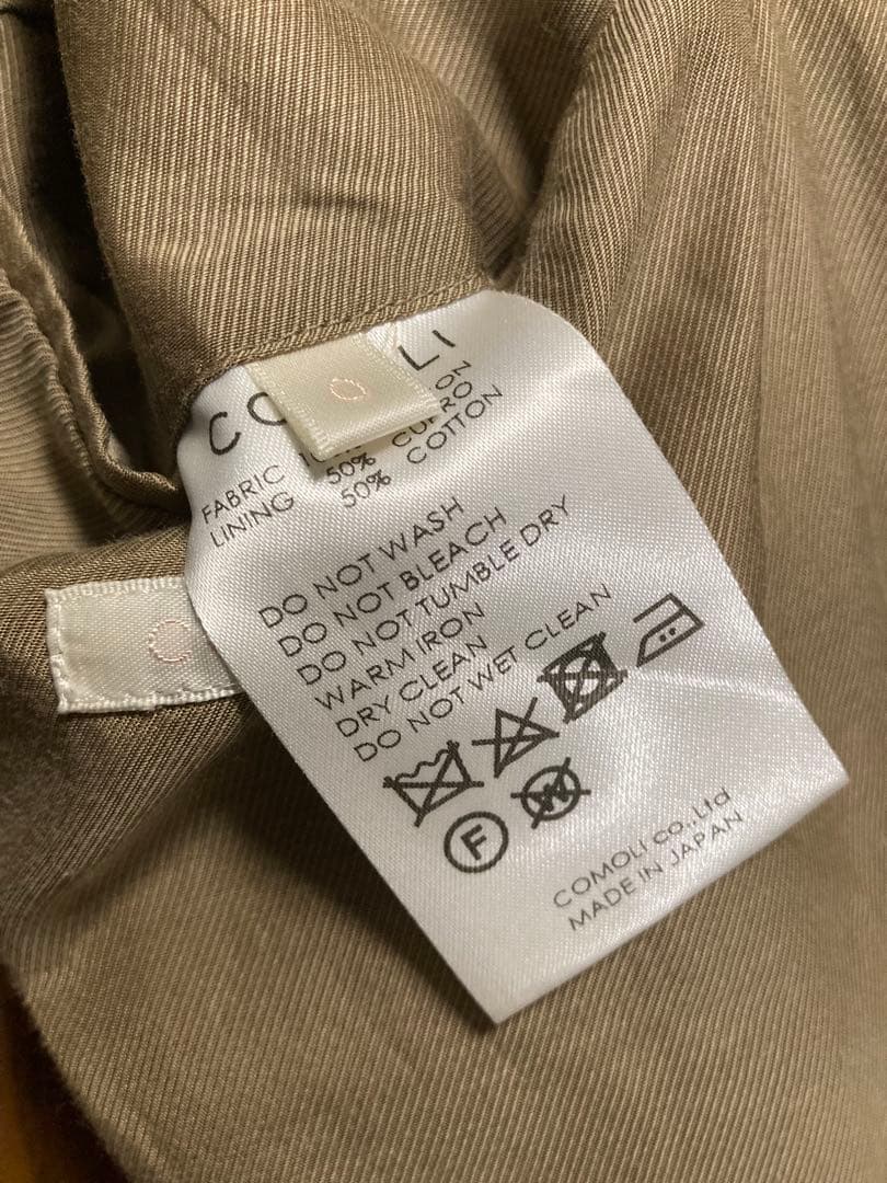 comoli コモリ タイロッケンコート 17ss サイズ0 カーキ