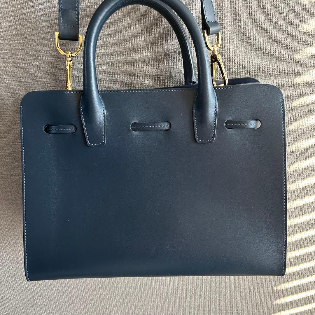 MANSUR GAVIRELマンサーガブリエル★2wayバッグ　リボン　ネイビー