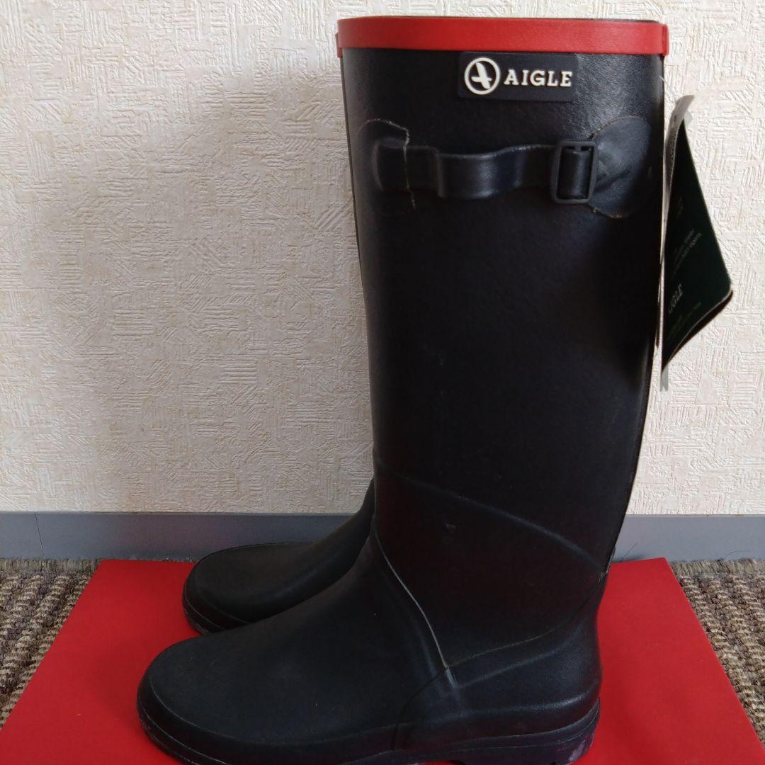 AIGLE マリーン/レッド ロングブーツ 新品タグ付き　フランス製