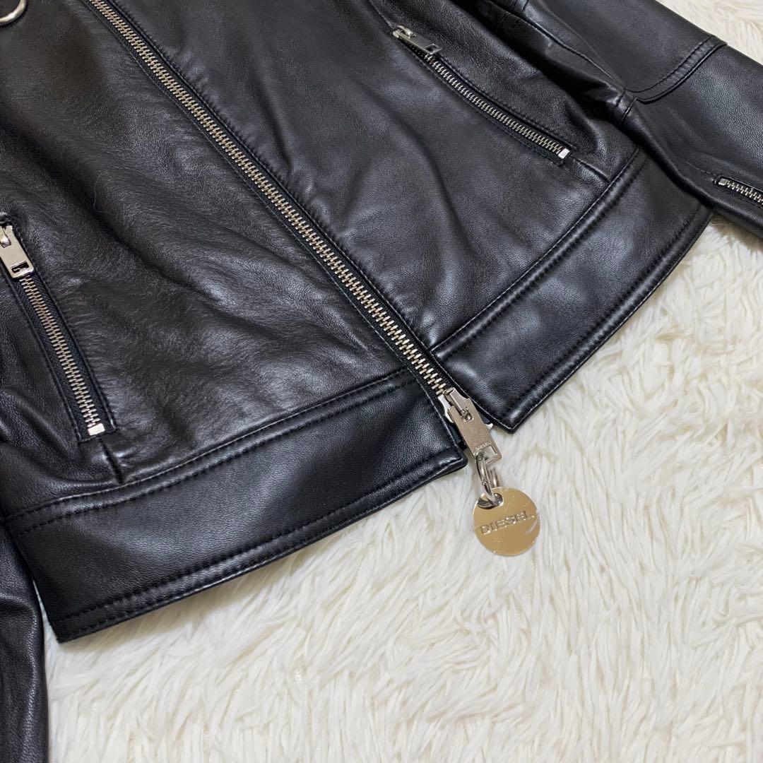 【⭐Mian⭐】ディーゼル ライダースジャケット シングル 黒 XS相当