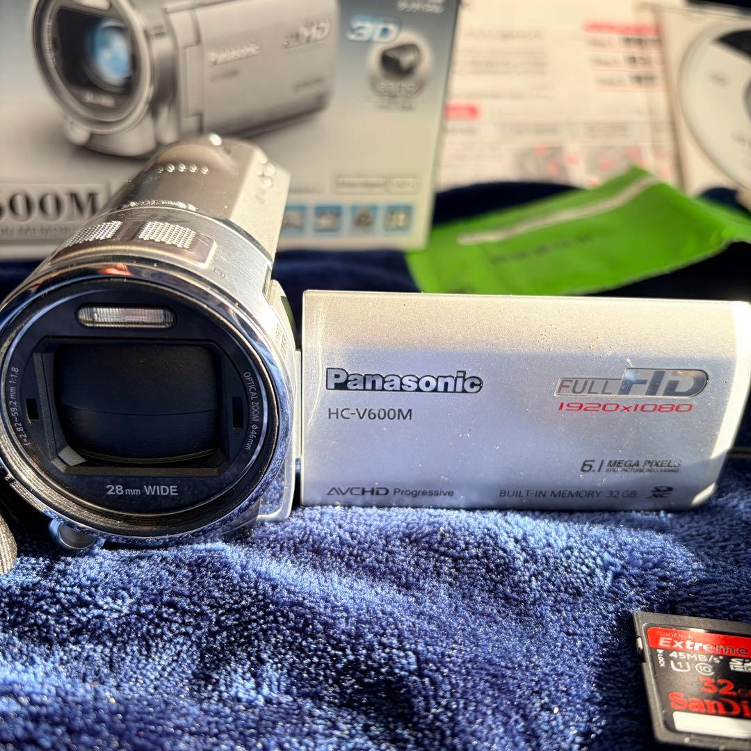 【SD付】Panasonic HC-V600M ビデオカメラ フルHD 箱付き