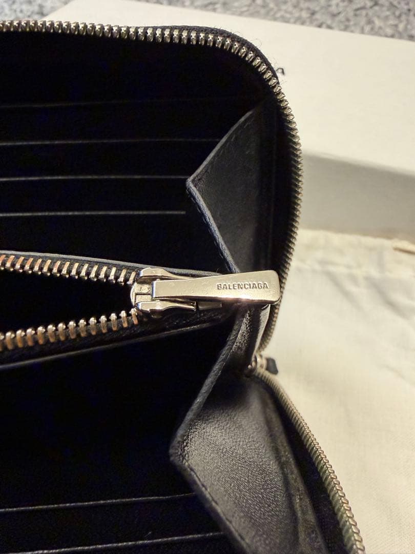 美品 BALENCIAGA バレンシアガ ラウンドファスナー 長財布 ブラック