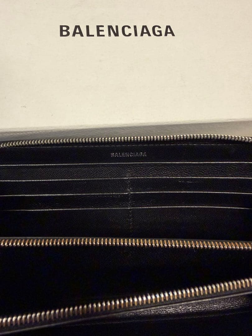 美品 BALENCIAGA バレンシアガ ラウンドファスナー 長財布 ブラック