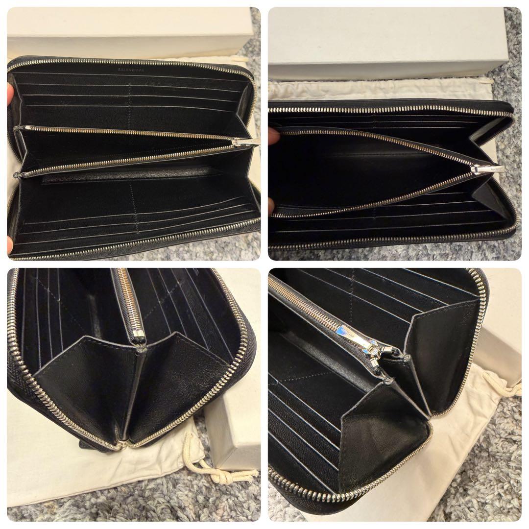 美品 BALENCIAGA バレンシアガ ラウンドファスナー 長財布 ブラック