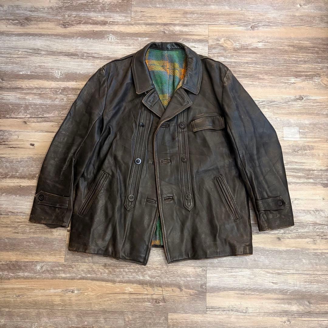 35　コルビジェジャケット 本革 フレンチ ヴィンテージ レザー