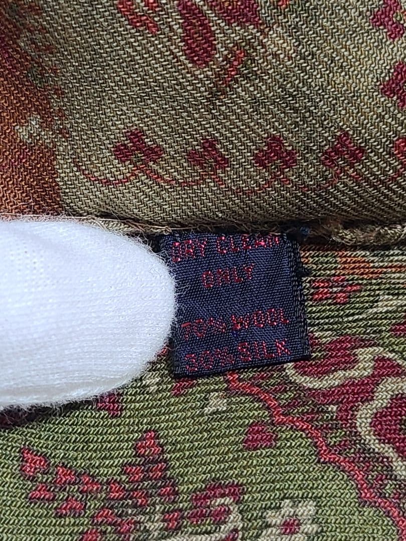 値下げ♪ETRO ペイズリー柄 シルク ウール ストール ショール 大判