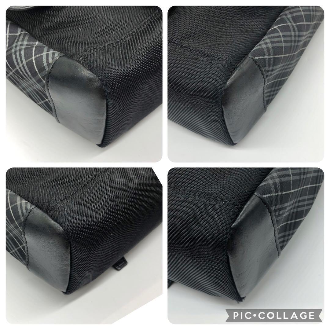 バーバリーブラックレーベル　メッセンジャーバッグ　ロゴプレート　ノバチェック