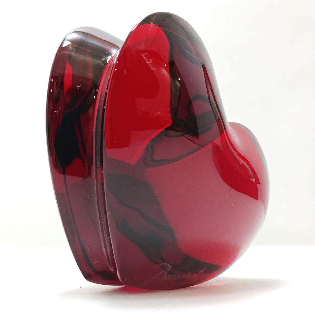 Y2285-3 バカラ ザンザン ハート 赤 レッド ペーパーウェイト 箱付