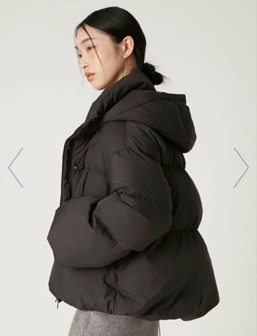 完売⭐︎フレイアイディー フードファーショートダウンコート　黒 ブラック 0 S