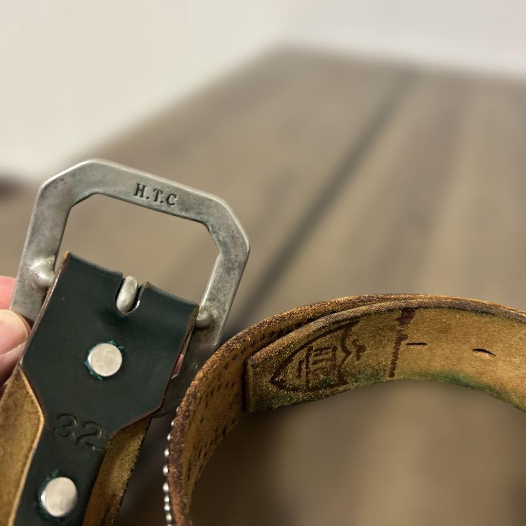 (早い者勝ち)HTC スタッズベルト　深緑　32 アメカジ　激レア　ヴィンテージ