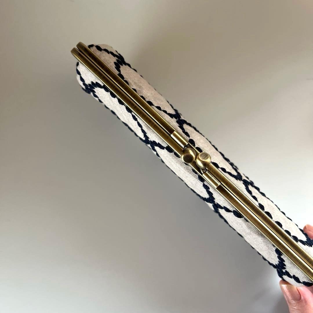 ハンドメイド　がま口長財布　ミナペルホネン　tambourine