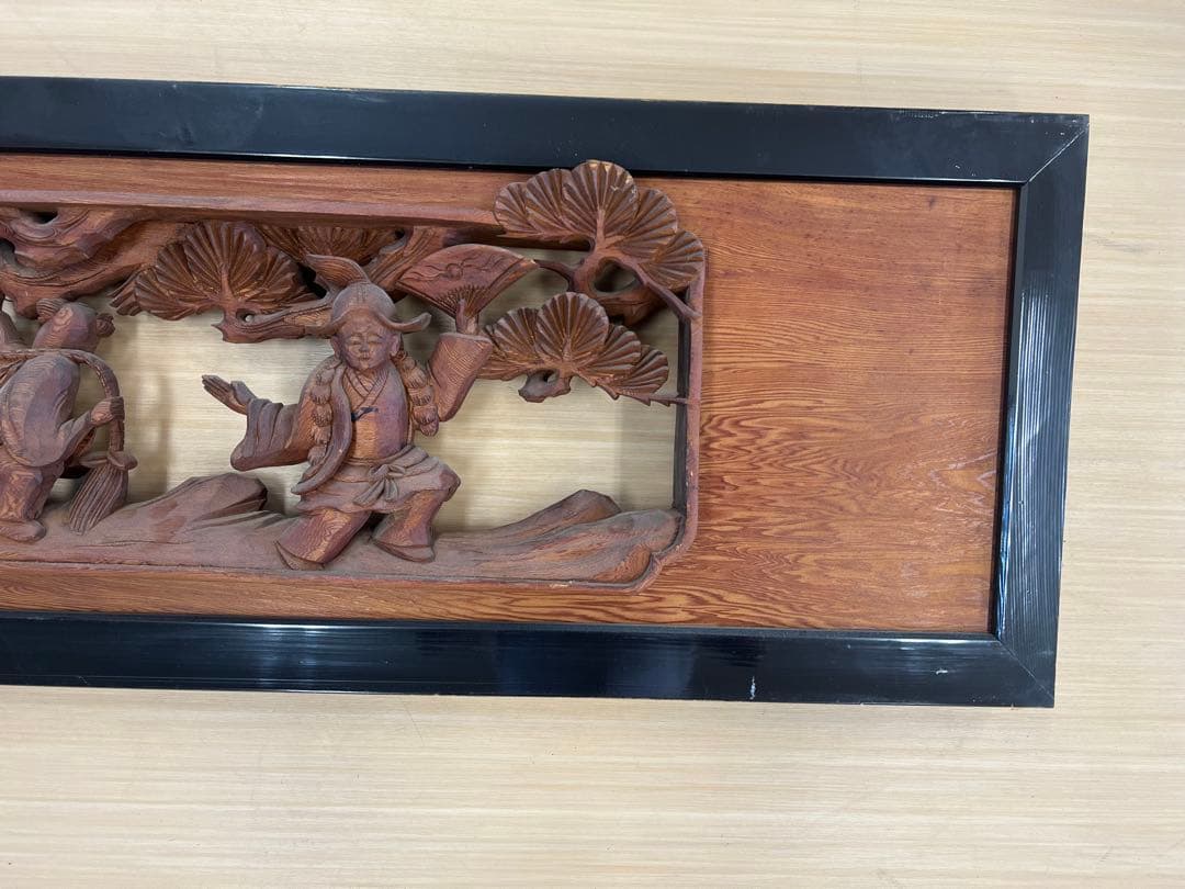 【 彫刻欄間① 】工芸品 木地 インテリア 和室 骨董品 木製 古民具