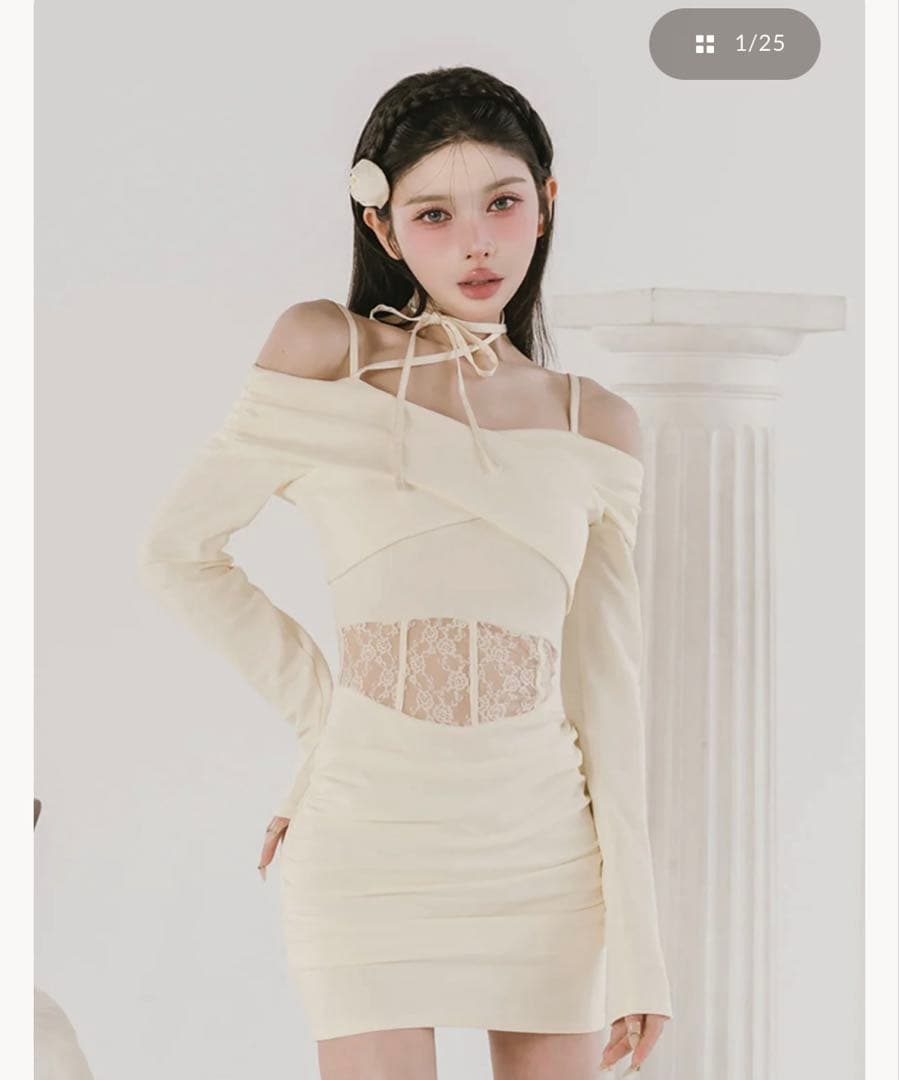 新品未使用　ダーリッチ Darich コルセットレースカットミニワンピース　FL