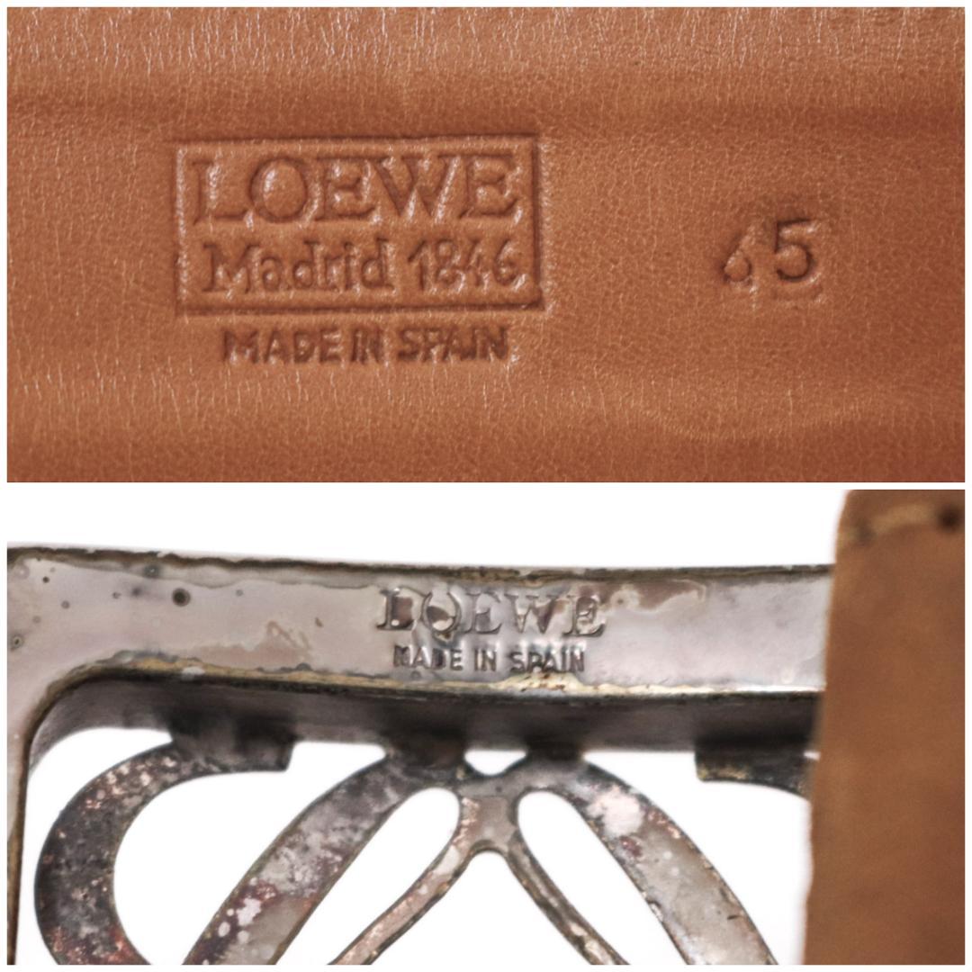 LOEWE ロエベ ベルト 65 キャメル スエード 銀バックル 1017