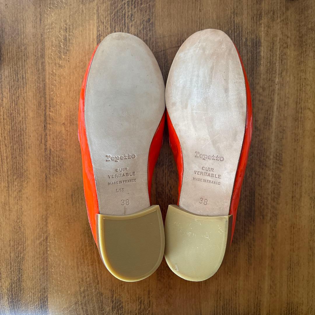 【美品】「repetto」マイケル エナメルシューズ　オレンジ