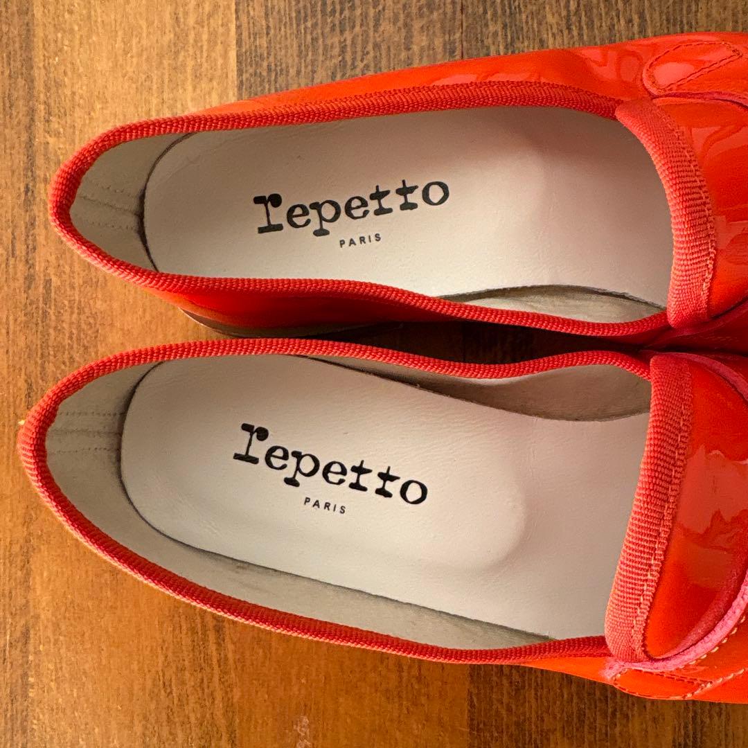 【美品】「repetto」マイケル エナメルシューズ　オレンジ