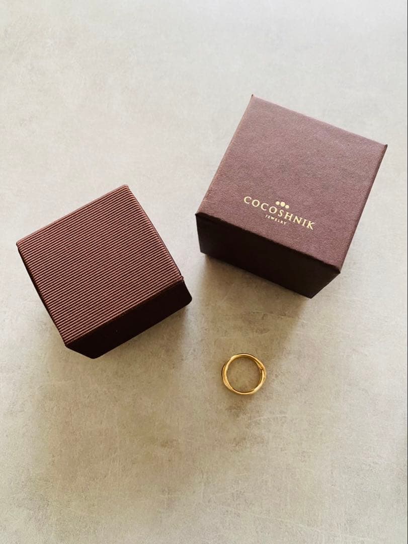 COCOSHNIK K10　ワンストローク一文字Xリング　 箱付き