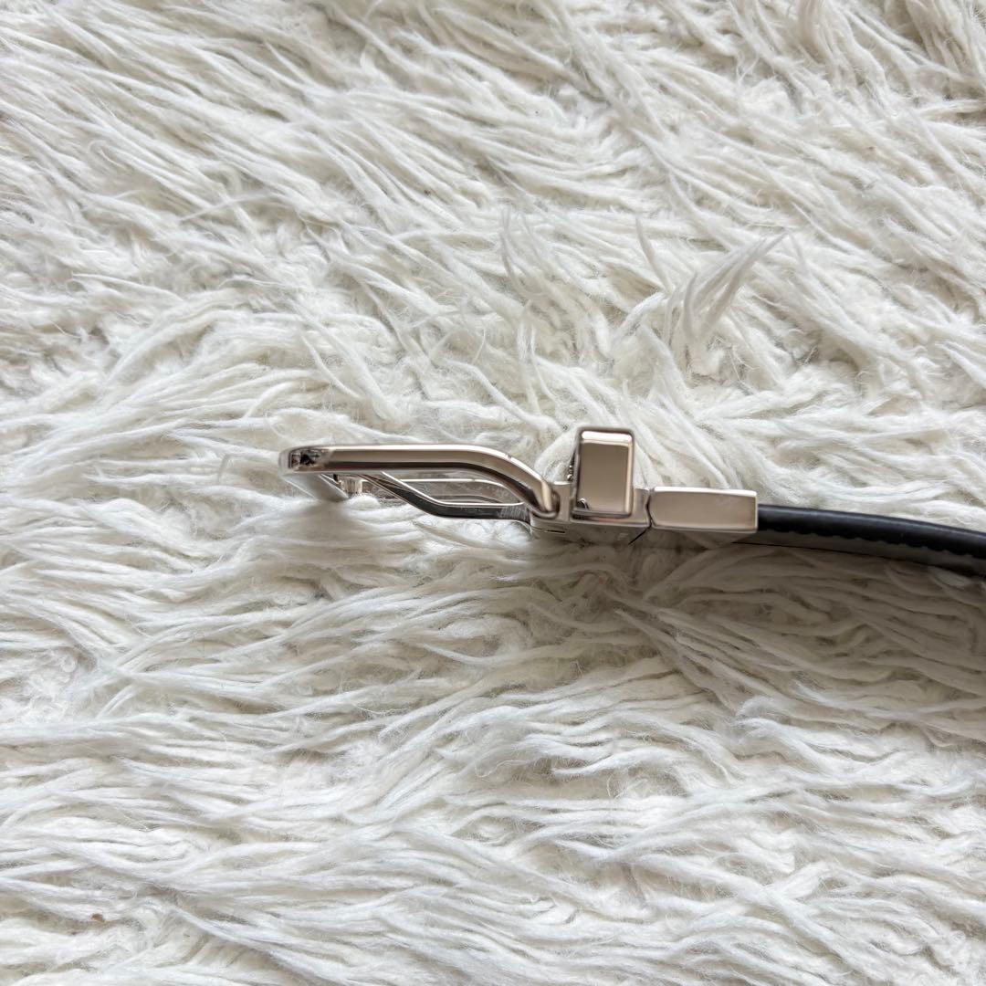 美品　DIOR リバーシブル　ネイビー　ブラック　レザー 回転式ベルト　イタリア