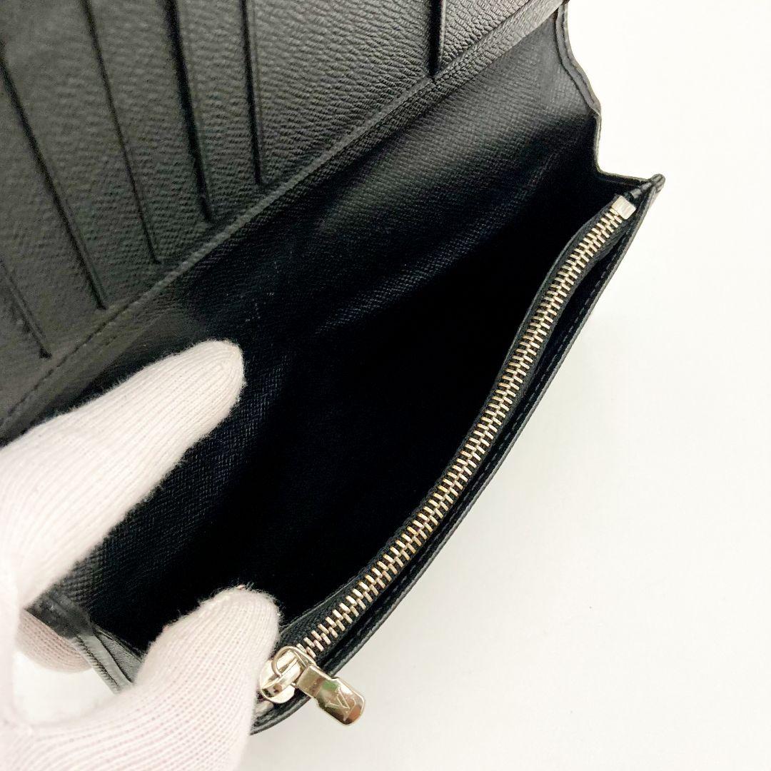 正規品 ルイヴィトン エピ ポルトフォイユ ブラザ ノワール 二つ折り 長財布