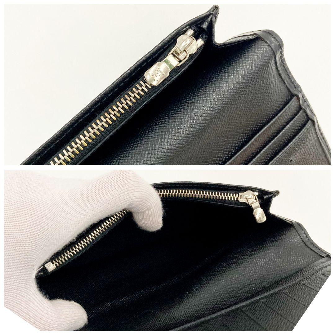 正規品 ルイヴィトン エピ ポルトフォイユ ブラザ ノワール 二つ折り 長財布