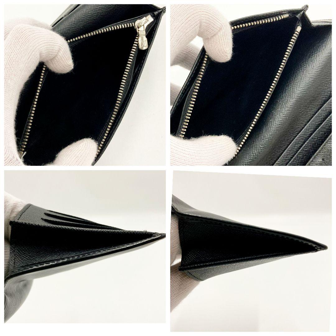 正規品 ルイヴィトン エピ ポルトフォイユ ブラザ ノワール 二つ折り 長財布