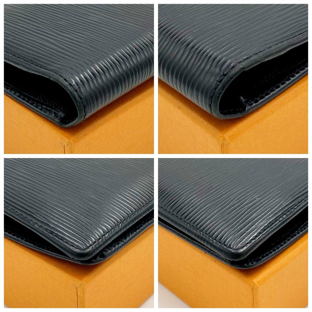 正規品 ルイヴィトン エピ ポルトフォイユ ブラザ ノワール 二つ折り 長財布