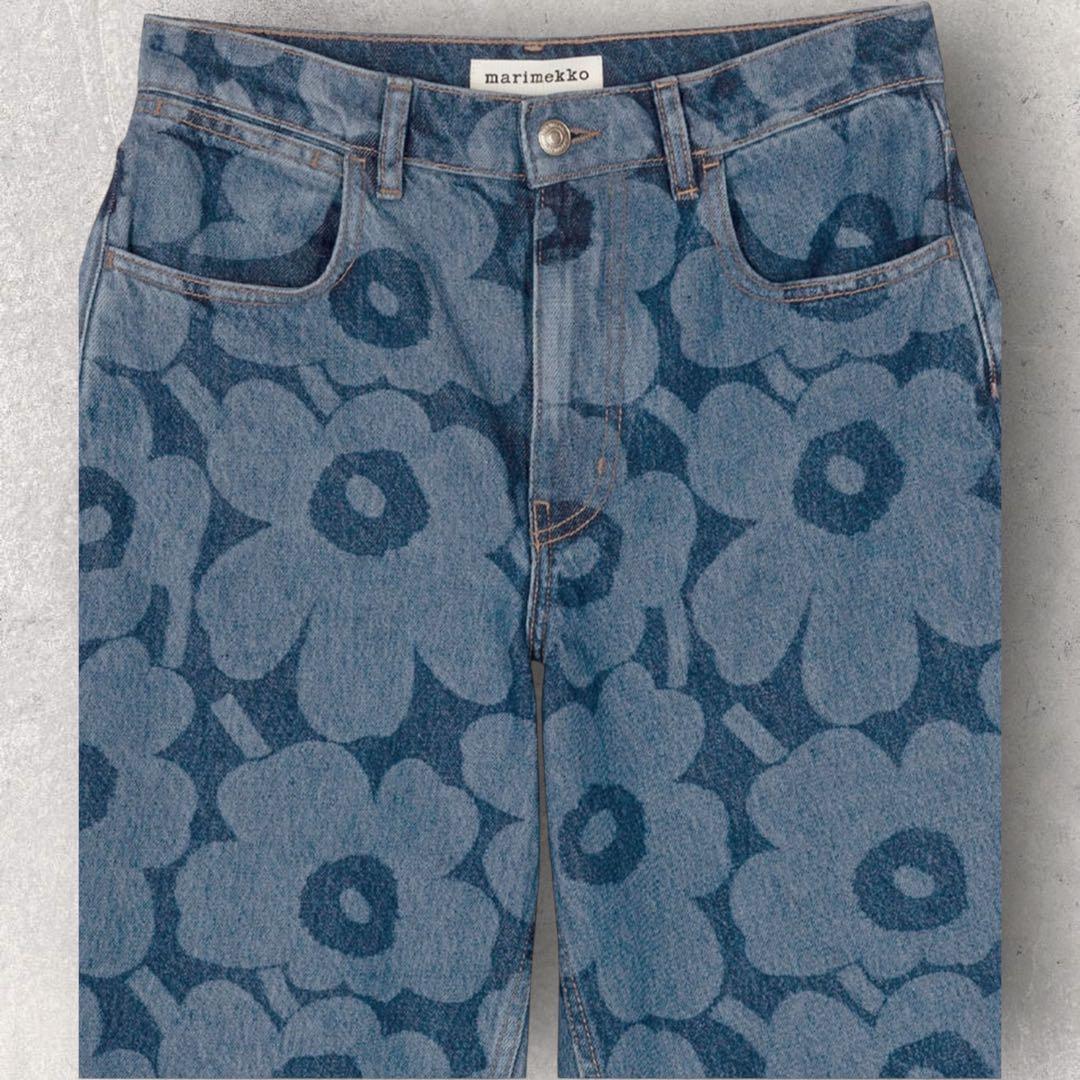 限定 marimekko Maridenim Unikko デニムパンツ 32