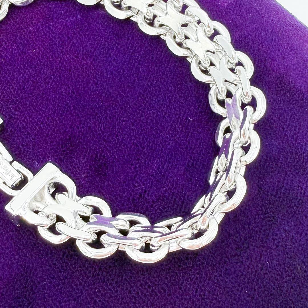 美品 ディオール CD ICON チェーンリンクブレスレット シルバー 19cm