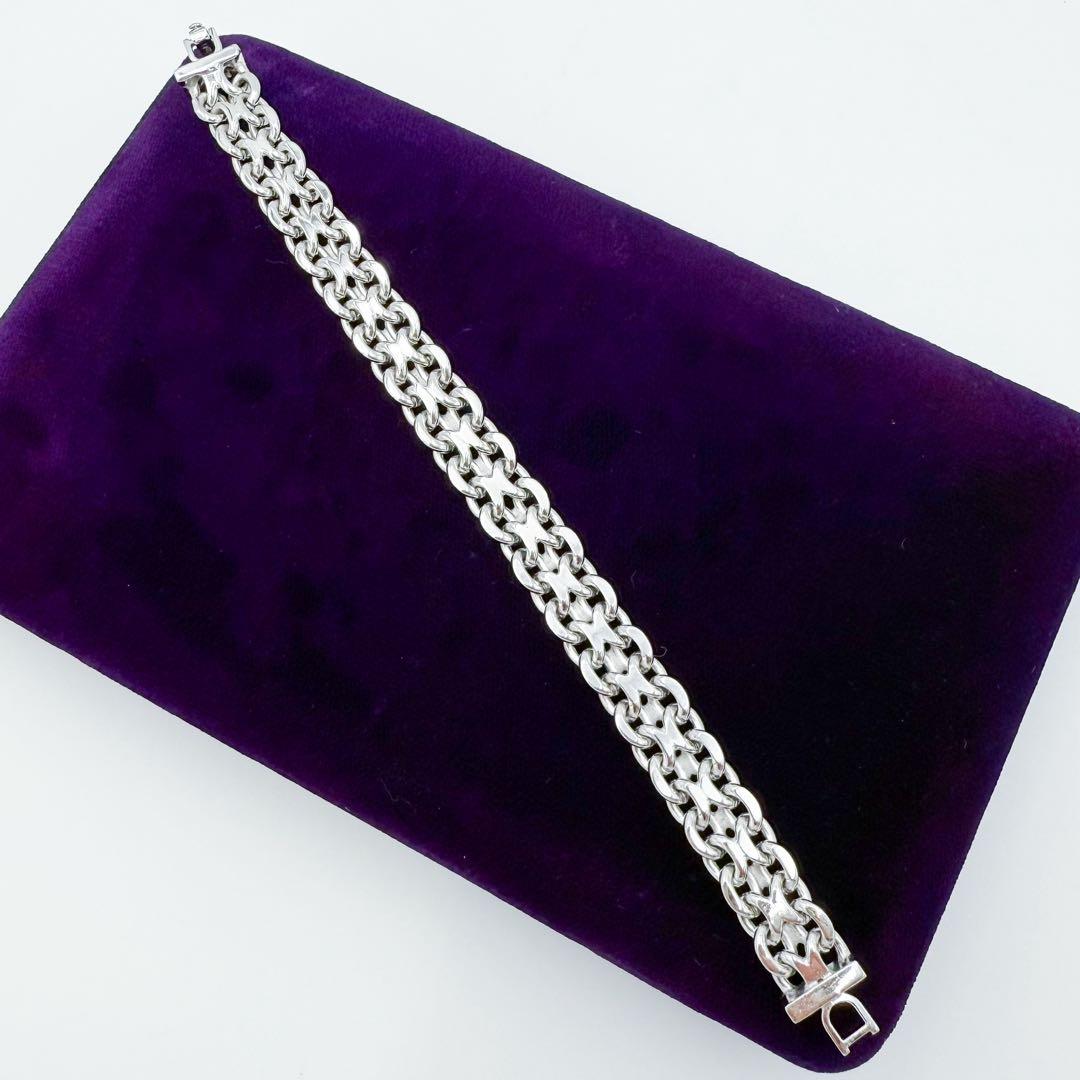 美品 ディオール CD ICON チェーンリンクブレスレット シルバー 19cm