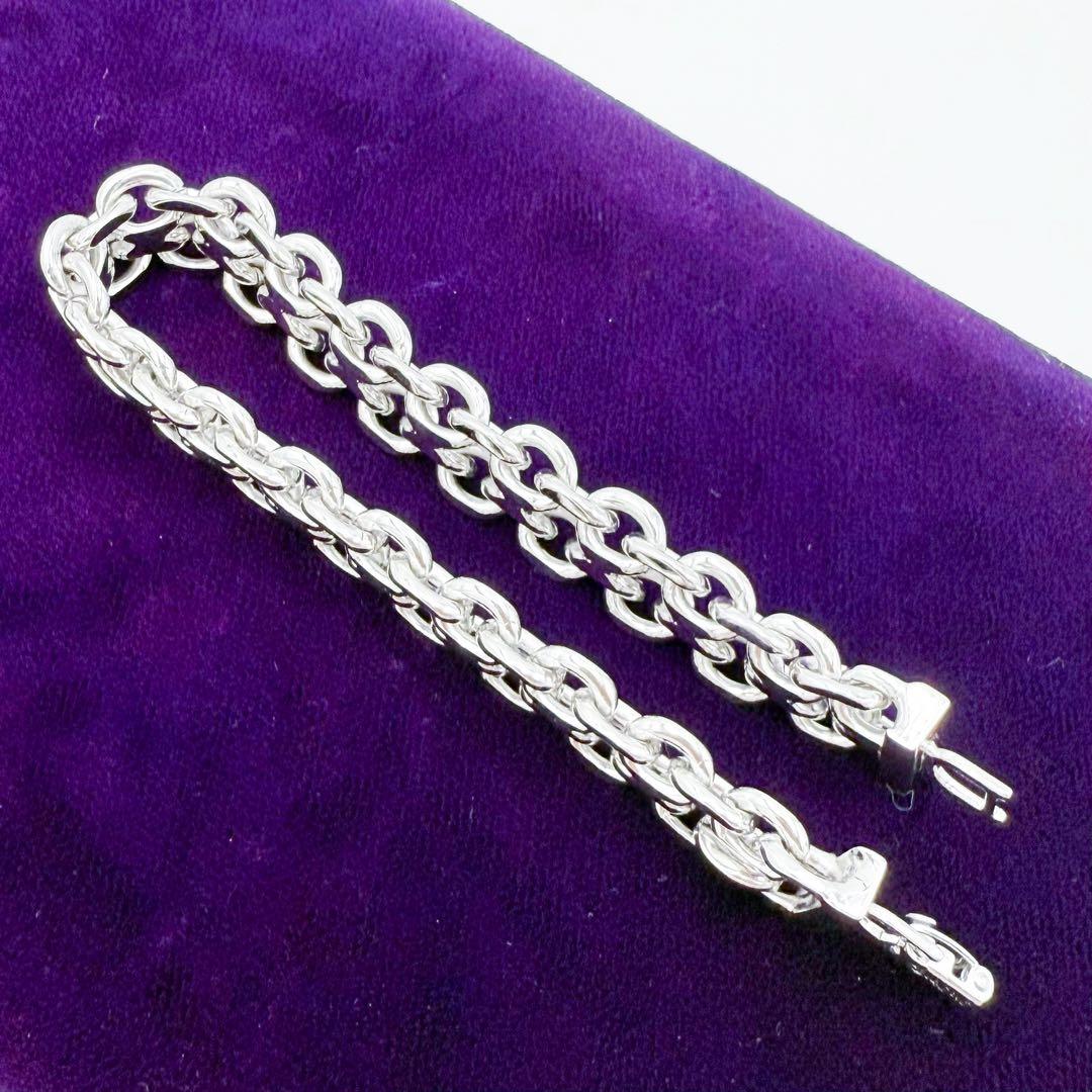 美品 ディオール CD ICON チェーンリンクブレスレット シルバー 19cm