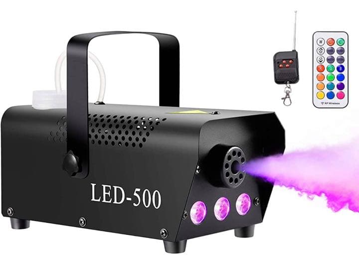 スモークマシン フォグマシン 500W 3 LED RGBモード