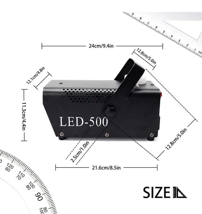 スモークマシン フォグマシン 500W 3 LED RGBモード