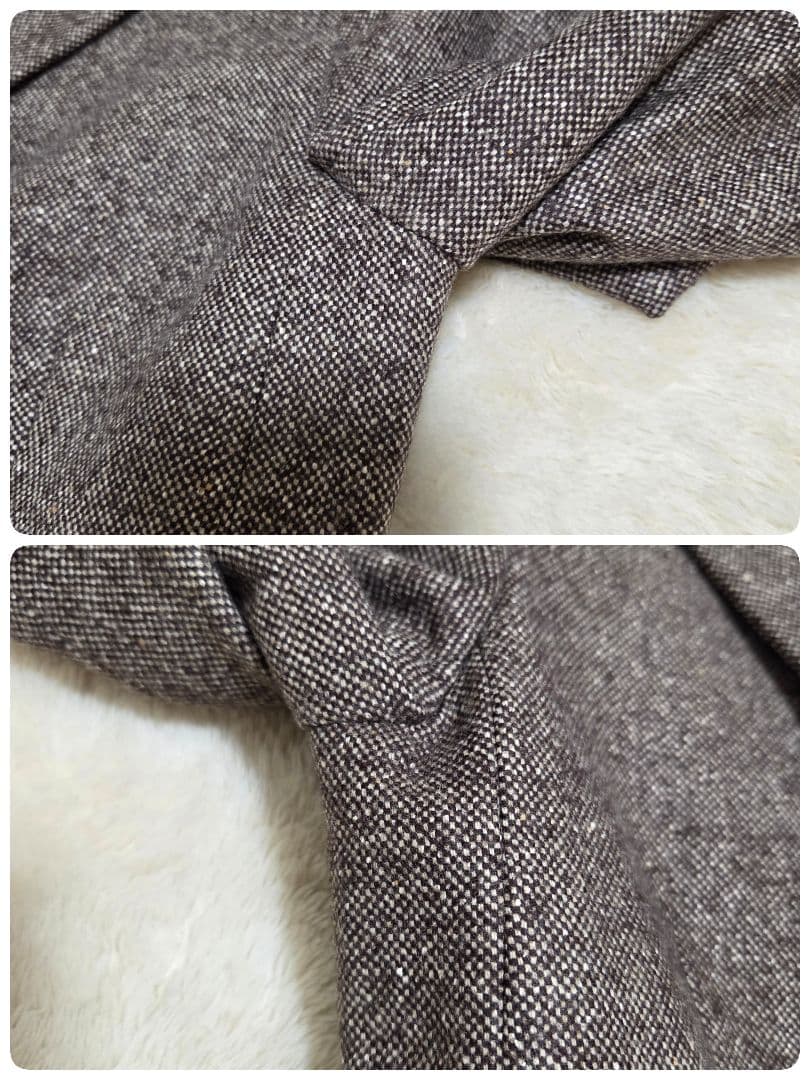 美品　UNTITLED　シルク混　セットアップ　スーツ　ブラウン　パンツスーツ