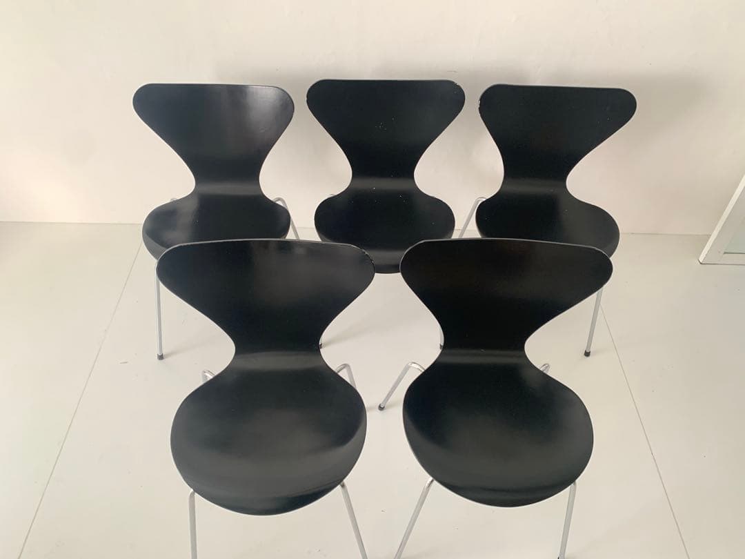 FRITZ HANSEN (フリッツハンセン) セブンチェア ブラック5脚セット