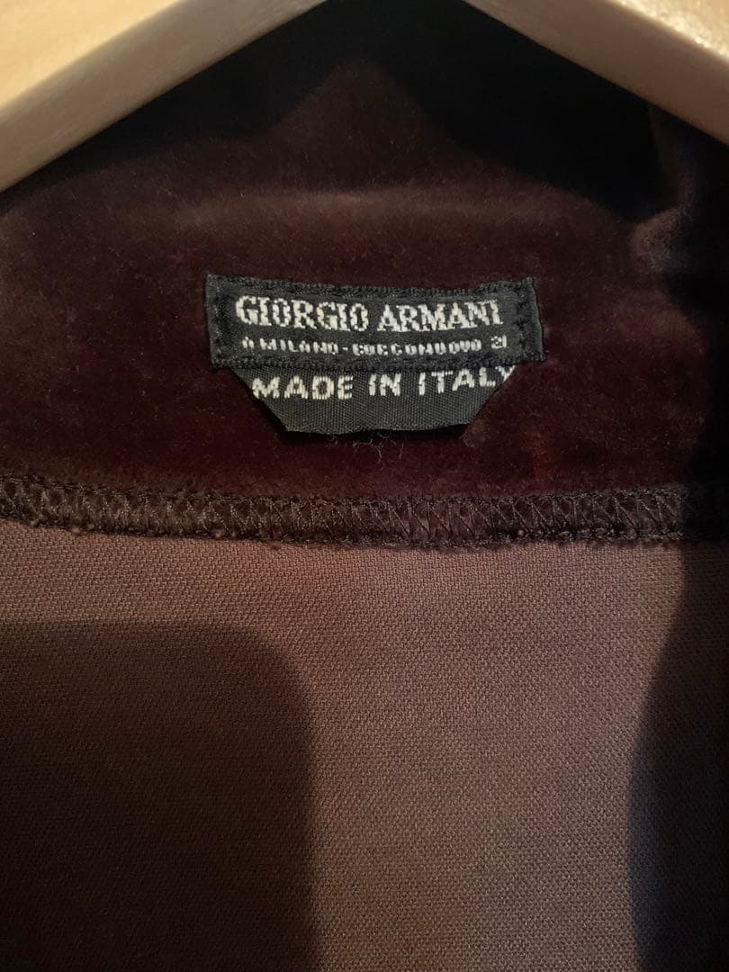 〈匿名配送〉【美品】Giorgio Armani ベロアジャケット ブラウン
