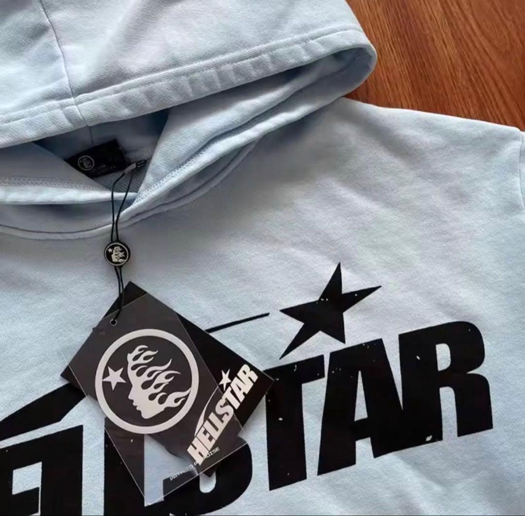 大幅値下げしました！ HELLSTAR ライトブルーパーカー