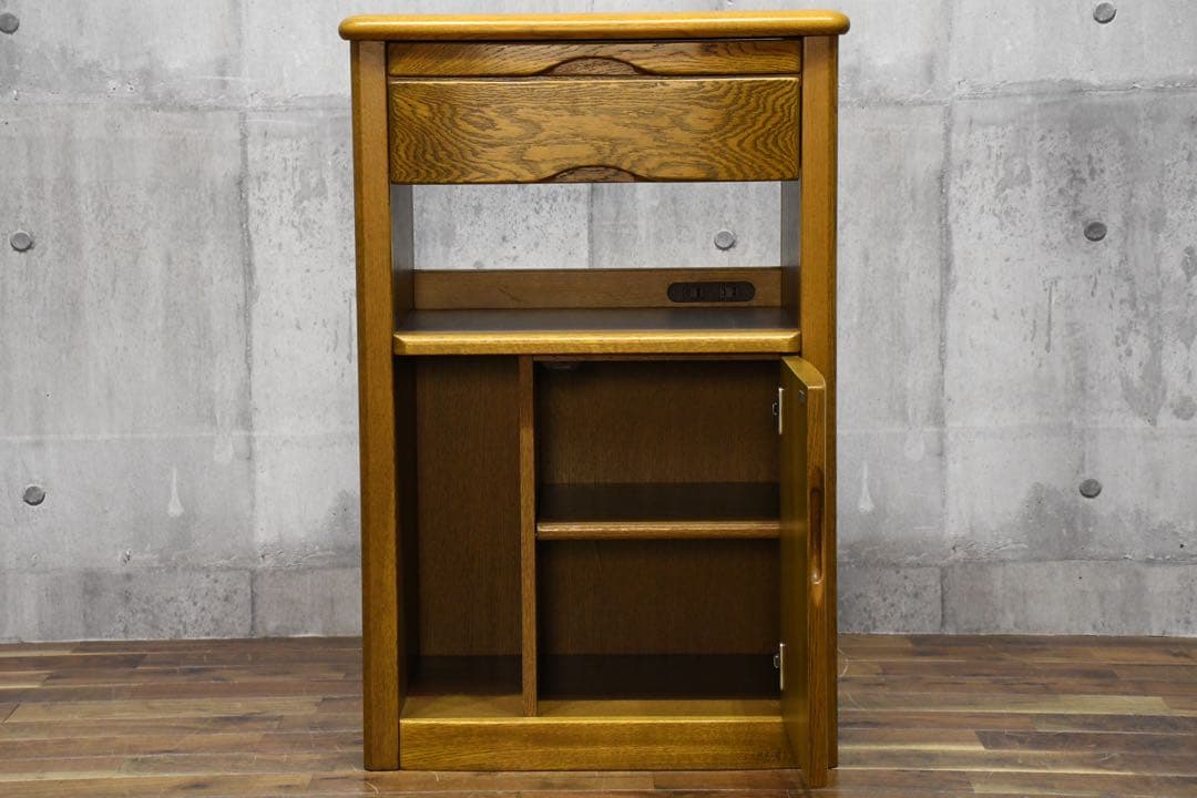 BIC95 浜本工芸 No.1100 ファックス台 ナラ 無垢材 FAX台