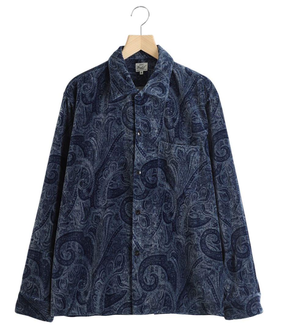 トップス GOLD PAISLEY PATTERN INDIGO VELVETEEN OP