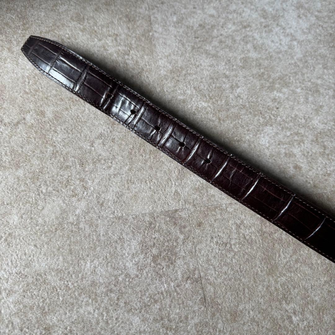 Felisi フェリージ カーフレザークロコダイルスタンプベルト85/07/SA