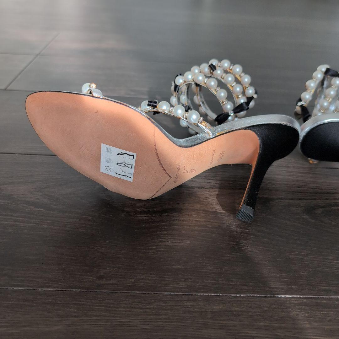 Rene Çaovilla パール装飾 ブラックミュール 36.5