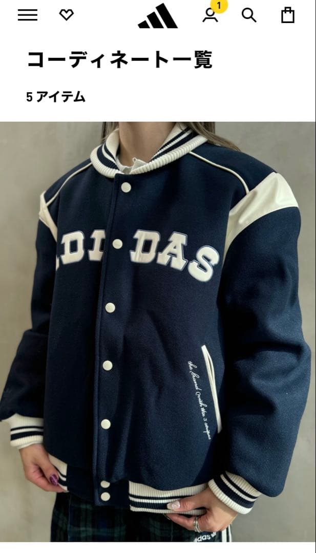 【未使用】ADIDAS VRCT BOMBER W ネイビー/ホワイト