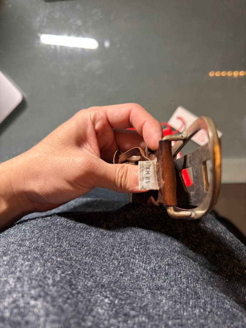 DIESEL 本革 ベルト 85/34 ブラウン