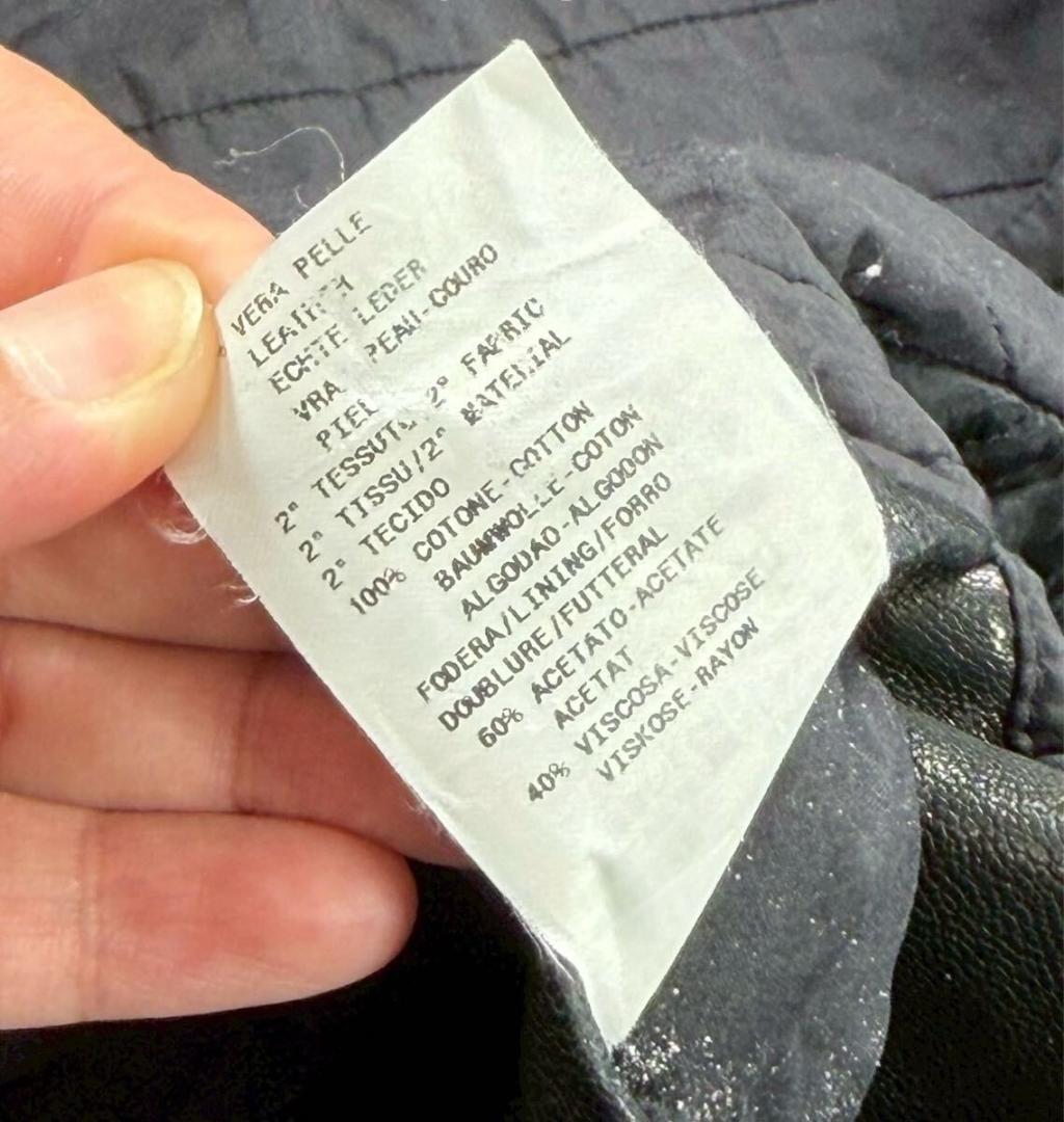 イタリア製 エンポリオ アルマーニ タンニン鞣し レザージャケット ブラック50