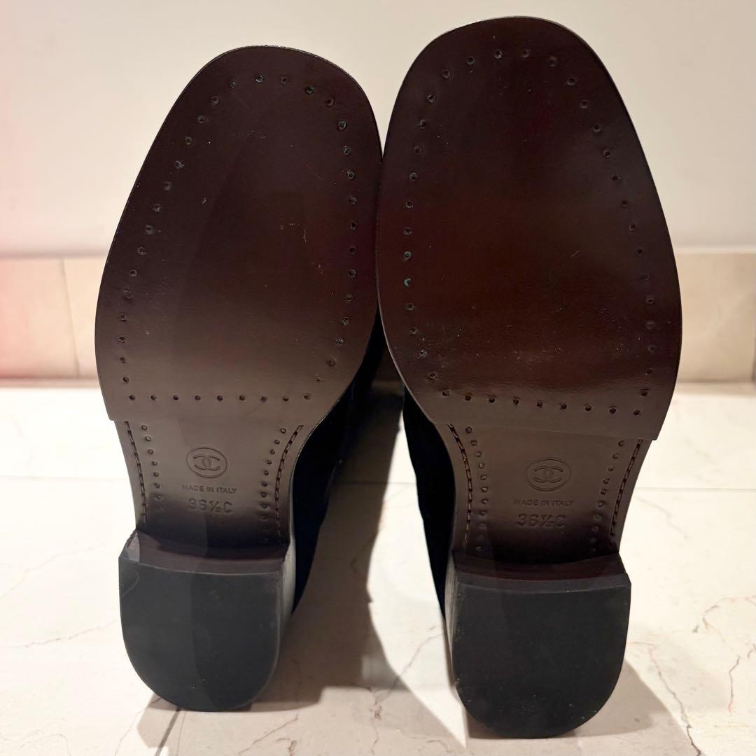 CHANEL ロゴ入りロングブーツ　36½