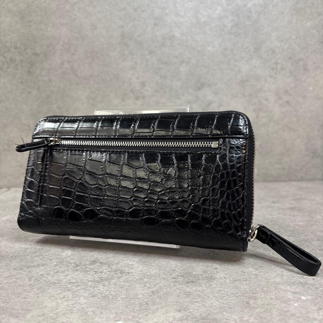 未使用級！最上級クロコダイル　鰐革　大容量　ジッパー　長財布