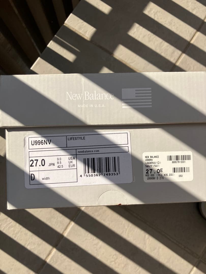 New Balance U996 made in USA ネイビー/ホワイト