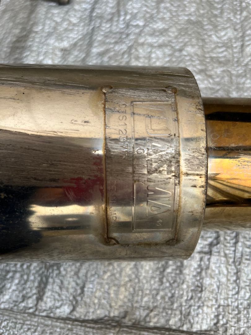 日産 K12マーチ　柿本改　GTbox チタンマフラー ブルーグラデーション